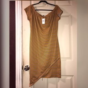 Body con yellow striped dress